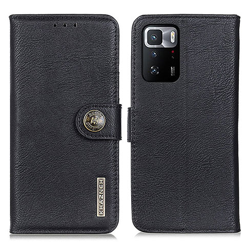 Funda de Cuero Cartera con Soporte Carcasa K02Z para Xiaomi Redmi Note 10 Pro 5G Negro