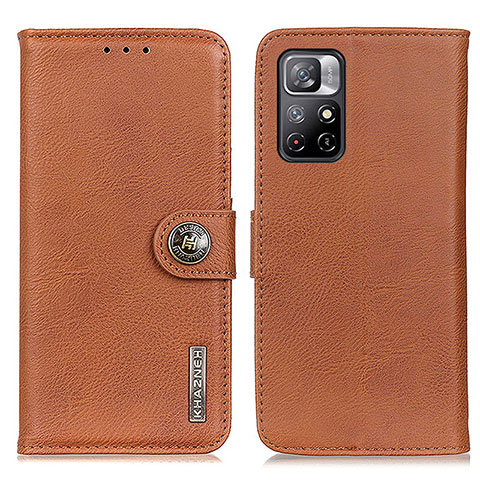 Funda de Cuero Cartera con Soporte Carcasa K02Z para Xiaomi Redmi Note 11 5G Marron