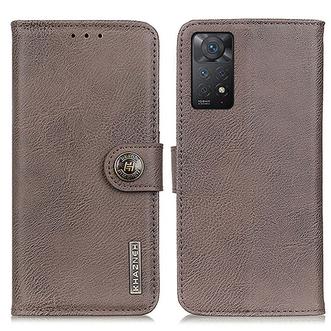 Funda de Cuero Cartera con Soporte Carcasa K02Z para Xiaomi Redmi Note 11 Pro 4G Gris