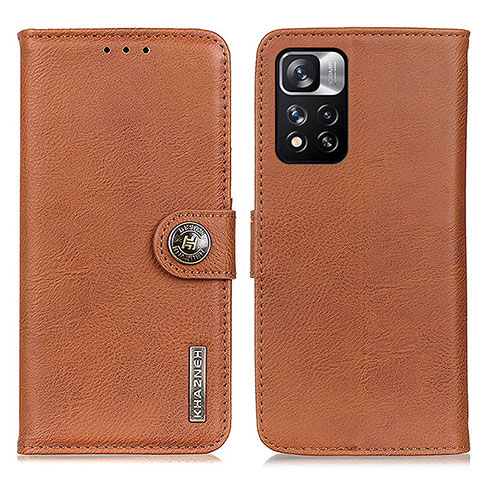 Funda de Cuero Cartera con Soporte Carcasa K02Z para Xiaomi Redmi Note 11 Pro+ Plus 5G Marron