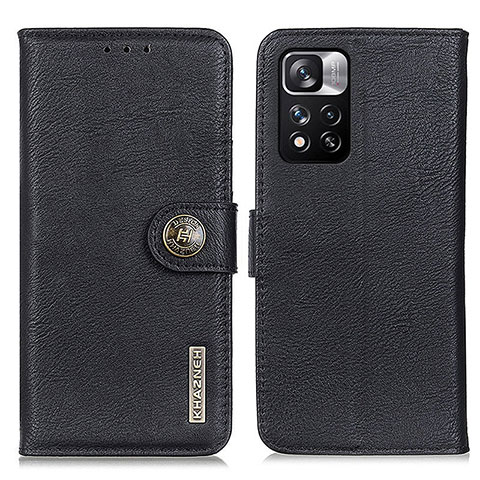 Funda de Cuero Cartera con Soporte Carcasa K02Z para Xiaomi Redmi Note 11 Pro+ Plus 5G Negro