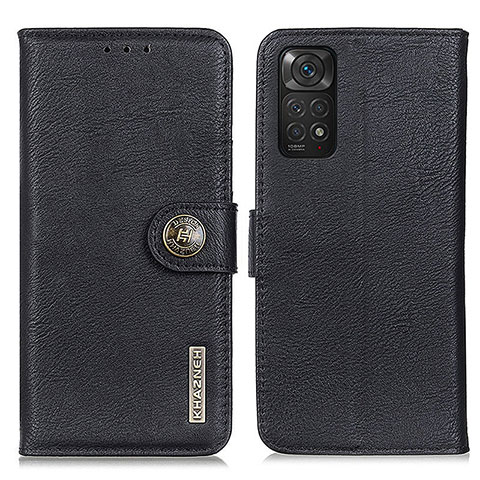 Funda de Cuero Cartera con Soporte Carcasa K02Z para Xiaomi Redmi Note 11S 4G Negro