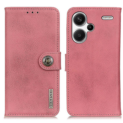 Funda de Cuero Cartera con Soporte Carcasa K02Z para Xiaomi Redmi Note 13 Pro+ Plus 5G Rosa