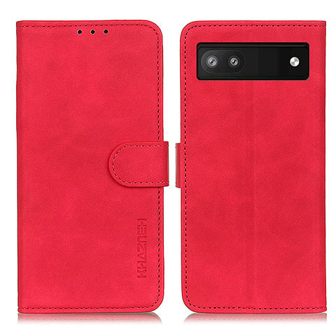 Funda de Cuero Cartera con Soporte Carcasa K03Z para Google Pixel 6a 5G Rojo