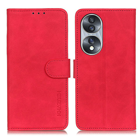 Funda de Cuero Cartera con Soporte Carcasa K03Z para Huawei Honor 70 5G Rojo