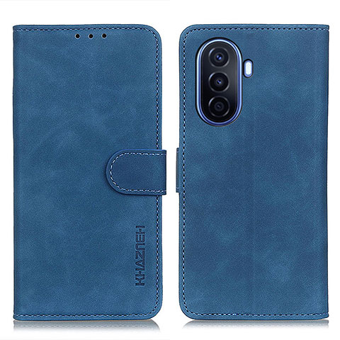 Funda de Cuero Cartera con Soporte Carcasa K03Z para Huawei Nova Y70 Azul