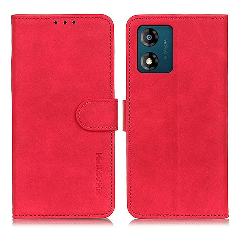 Funda de Cuero Cartera con Soporte Carcasa K03Z para Motorola Moto E13 Rojo