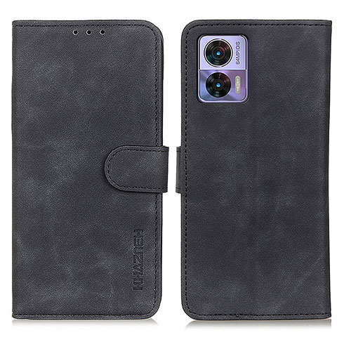 Funda de Cuero Cartera con Soporte Carcasa K03Z para Motorola Moto Edge 30 Lite 5G Negro