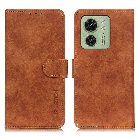 Funda de Cuero Cartera con Soporte Carcasa K03Z para Motorola Moto Edge 40 5G Marron