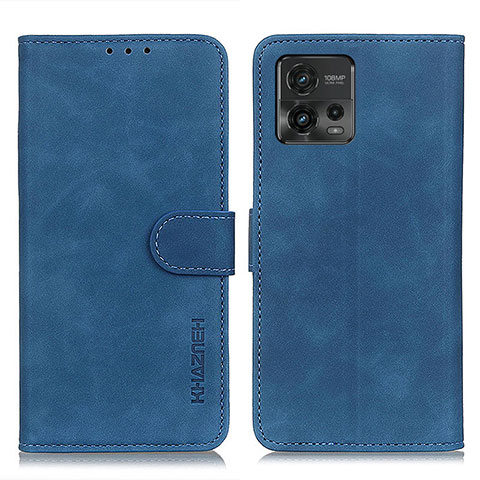 Funda de Cuero Cartera con Soporte Carcasa K03Z para Motorola Moto G72 Azul