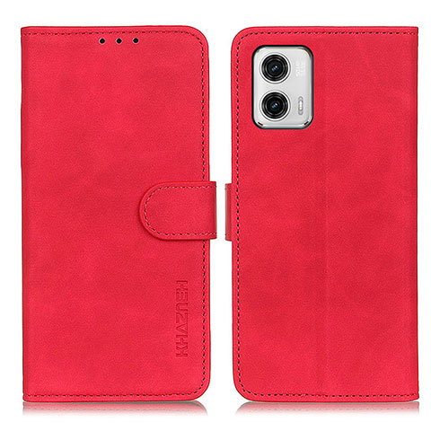 Funda de Cuero Cartera con Soporte Carcasa K03Z para Motorola Moto G73 5G Rojo