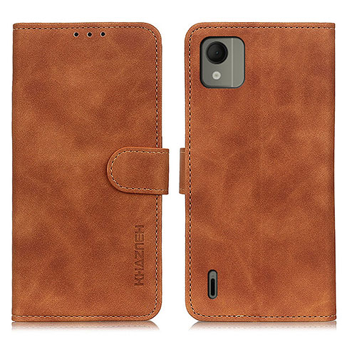 Funda de Cuero Cartera con Soporte Carcasa K03Z para Nokia C110 Marron