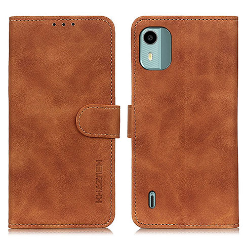 Funda de Cuero Cartera con Soporte Carcasa K03Z para Nokia C12 Pro Marron