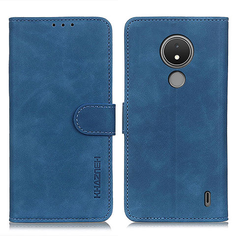 Funda de Cuero Cartera con Soporte Carcasa K03Z para Nokia C21 Azul