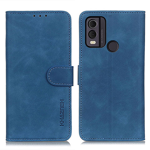 Funda de Cuero Cartera con Soporte Carcasa K03Z para Nokia C22 Azul