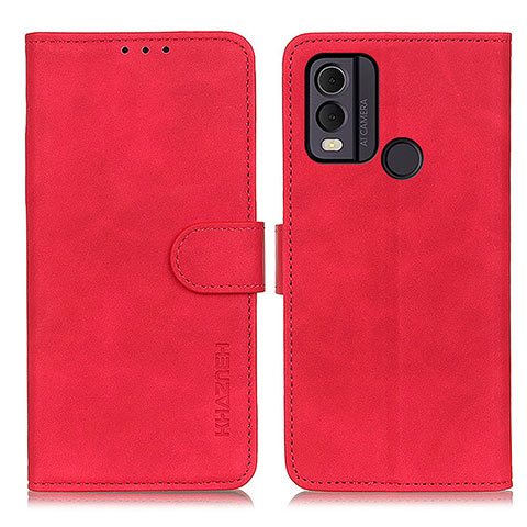 Funda de Cuero Cartera con Soporte Carcasa K03Z para Nokia C22 Rojo