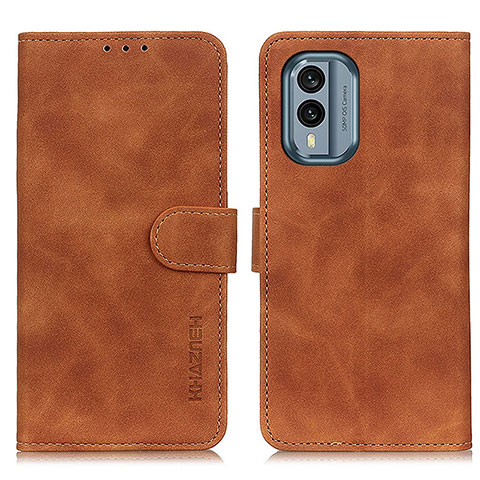 Funda de Cuero Cartera con Soporte Carcasa K03Z para Nokia X30 5G Marron