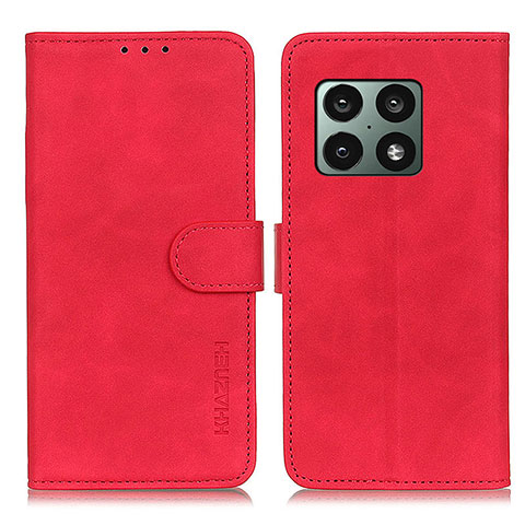 Funda de Cuero Cartera con Soporte Carcasa K03Z para OnePlus 10 Pro 5G Rojo