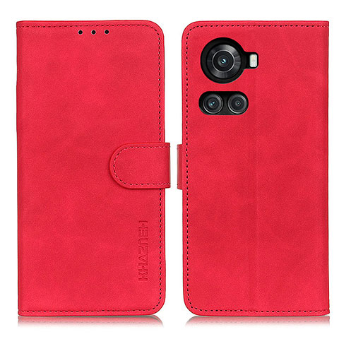 Funda de Cuero Cartera con Soporte Carcasa K03Z para OnePlus 10R 5G Rojo