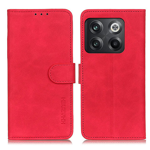 Funda de Cuero Cartera con Soporte Carcasa K03Z para OnePlus 10T 5G Rojo