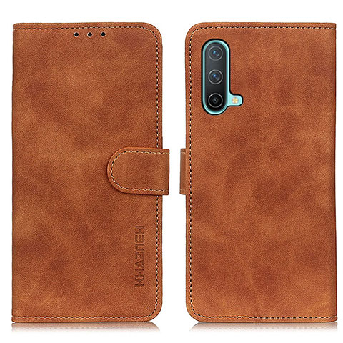 Funda de Cuero Cartera con Soporte Carcasa K03Z para OnePlus Nord CE 5G Marron