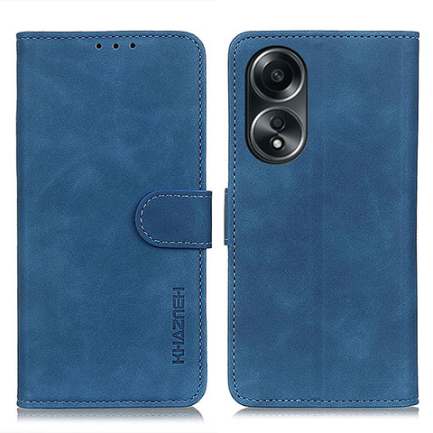 Funda de Cuero Cartera con Soporte Carcasa K03Z para Oppo A18 Azul