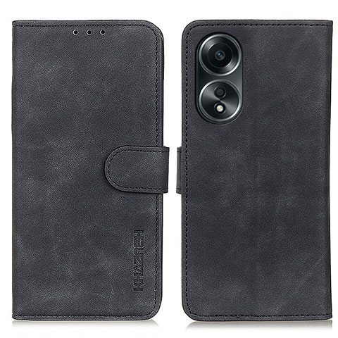 Funda de Cuero Cartera con Soporte Carcasa K03Z para Oppo A18 Negro