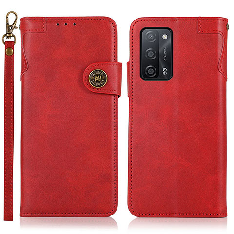 Funda de Cuero Cartera con Soporte Carcasa K03Z para Oppo A53s 5G Rojo