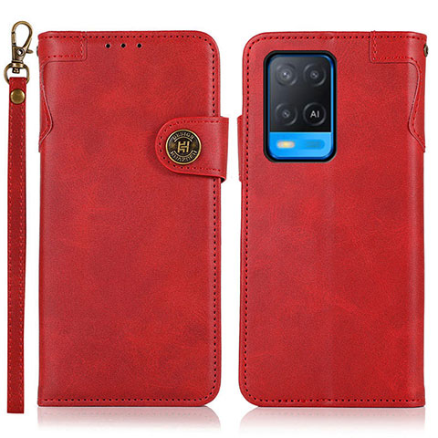 Funda de Cuero Cartera con Soporte Carcasa K03Z para Oppo A54 4G Rojo