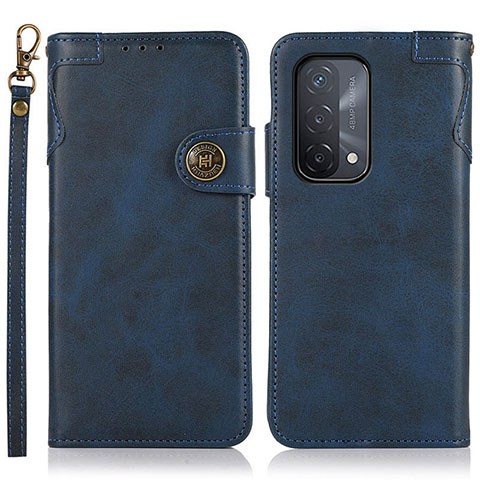 Funda de Cuero Cartera con Soporte Carcasa K03Z para Oppo A54 5G Azul