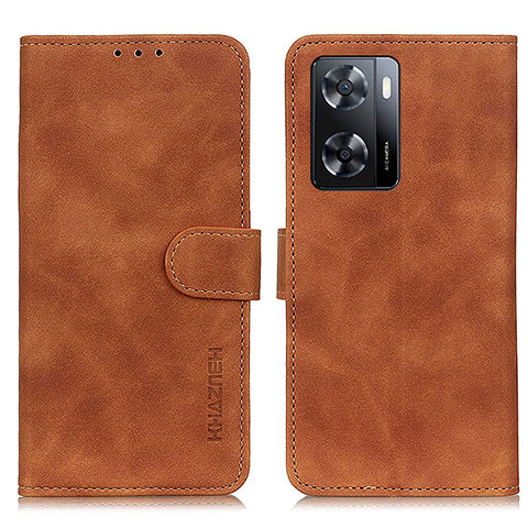 Funda de Cuero Cartera con Soporte Carcasa K03Z para Oppo A77 4G Marron