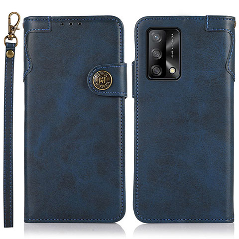 Funda de Cuero Cartera con Soporte Carcasa K03Z para Oppo F19 Azul