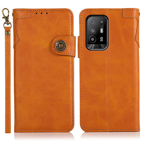 Funda de Cuero Cartera con Soporte Carcasa K03Z para Oppo F19 Pro+ Plus 5G Marron