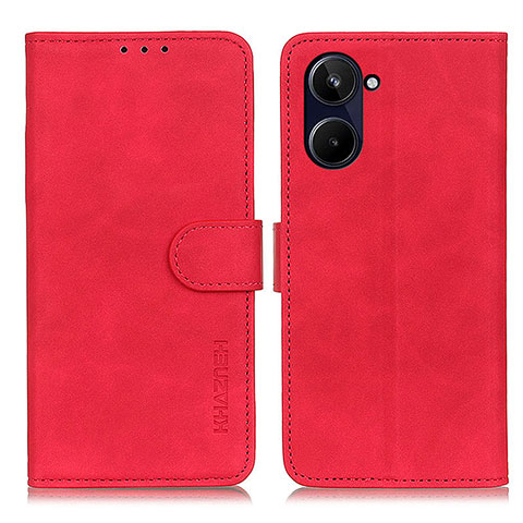 Funda de Cuero Cartera con Soporte Carcasa K03Z para Realme 10 Pro 5G Rojo