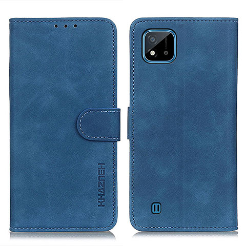 Funda de Cuero Cartera con Soporte Carcasa K03Z para Realme C20 Azul