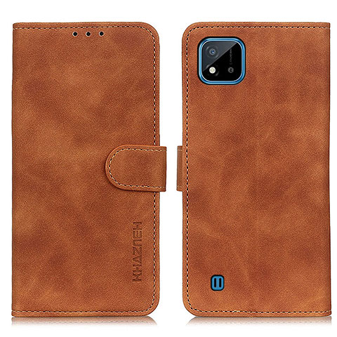 Funda de Cuero Cartera con Soporte Carcasa K03Z para Realme C20 Marron