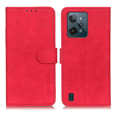 Funda de Cuero Cartera con Soporte Carcasa K03Z para Realme C31 Rojo