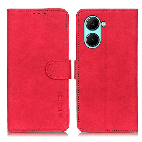 Funda de Cuero Cartera con Soporte Carcasa K03Z para Realme C33 (2023) Rojo