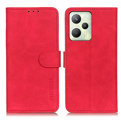 Funda de Cuero Cartera con Soporte Carcasa K03Z para Realme C35 Rojo