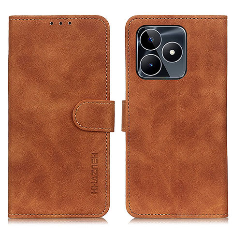 Funda de Cuero Cartera con Soporte Carcasa K03Z para Realme C67 Marron