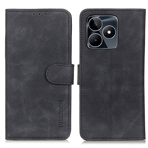 Funda de Cuero Cartera con Soporte Carcasa K03Z para Realme C67 Negro