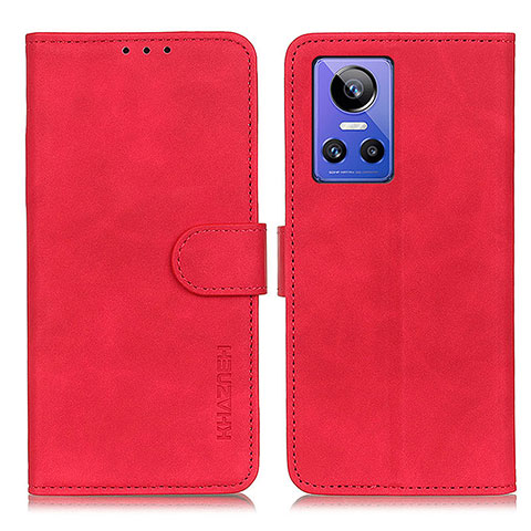 Funda de Cuero Cartera con Soporte Carcasa K03Z para Realme GT Neo3 5G Rojo