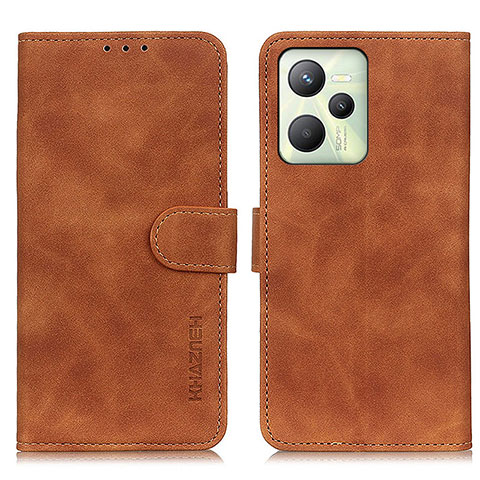 Funda de Cuero Cartera con Soporte Carcasa K03Z para Realme Narzo 50A Prime Marron