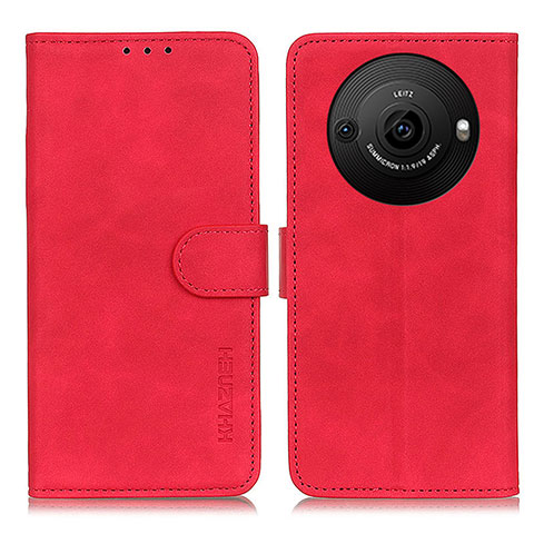 Funda de Cuero Cartera con Soporte Carcasa K03Z para Sharp Aquos R8 Pro Rojo