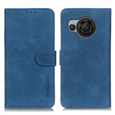 Funda de Cuero Cartera con Soporte Carcasa K03Z para Sharp Aquos R8s Azul