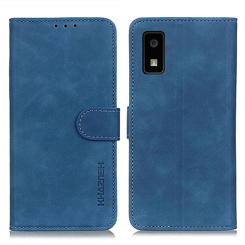 Funda de Cuero Cartera con Soporte Carcasa K03Z para Sharp Aquos wish3 Azul