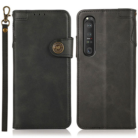 Funda de Cuero Cartera con Soporte Carcasa K03Z para Sony Xperia 1 III Negro