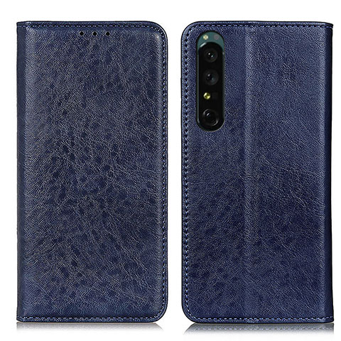 Funda de Cuero Cartera con Soporte Carcasa K03Z para Sony Xperia 1 IV Azul