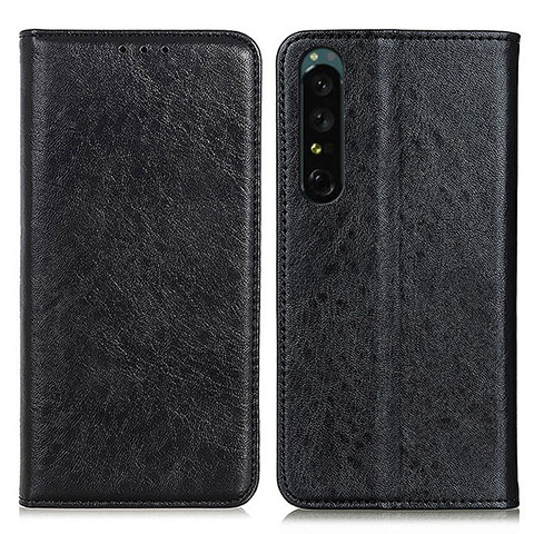 Funda de Cuero Cartera con Soporte Carcasa K03Z para Sony Xperia 1 IV Negro