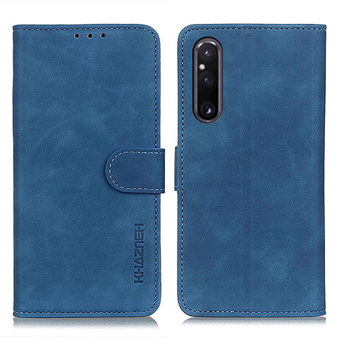 Funda de Cuero Cartera con Soporte Carcasa K03Z para Sony Xperia 1 V Azul